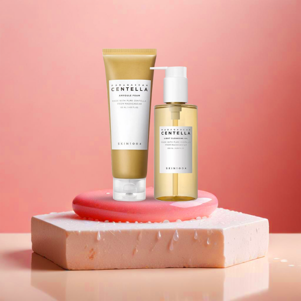 MADAGASCAR CENTELLA DOUBLE CLEANSER  DUO (LIGHT CLEANSING OIL + AMPOULE)